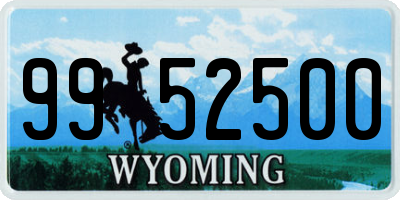 WY license plate 9952500