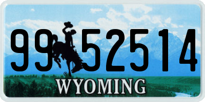 WY license plate 9952514