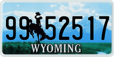 WY license plate 9952517