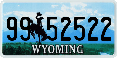 WY license plate 9952522