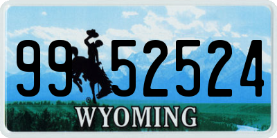 WY license plate 9952524