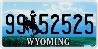 WY license plate 9952525