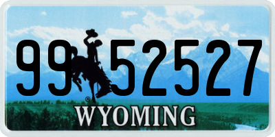 WY license plate 9952527