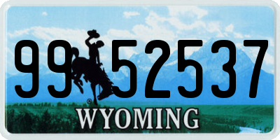WY license plate 9952537
