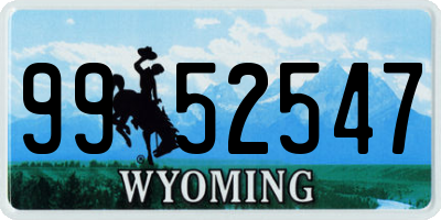 WY license plate 9952547