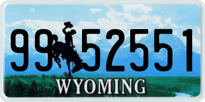 WY license plate 9952551