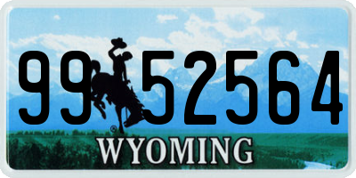 WY license plate 9952564