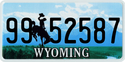 WY license plate 9952587