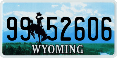 WY license plate 9952606