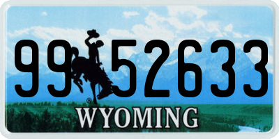 WY license plate 9952633