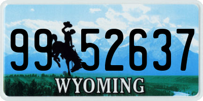 WY license plate 9952637