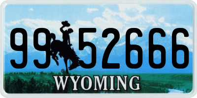WY license plate 9952666
