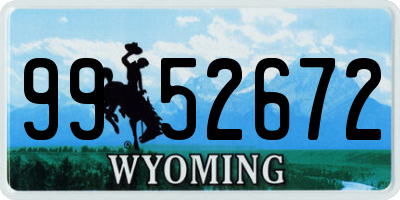 WY license plate 9952672