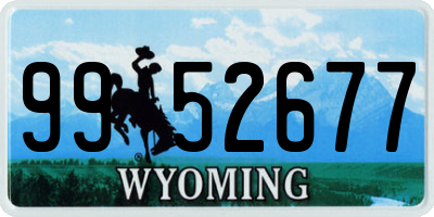 WY license plate 9952677