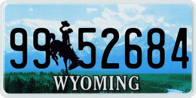 WY license plate 9952684