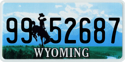 WY license plate 9952687