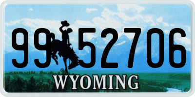 WY license plate 9952706