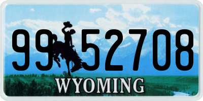 WY license plate 9952708