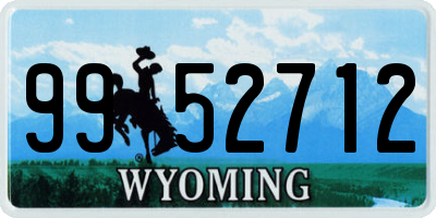 WY license plate 9952712