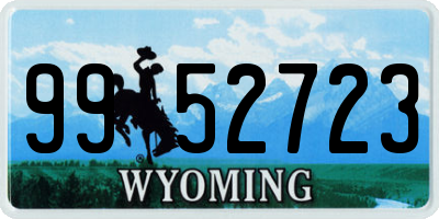 WY license plate 9952723