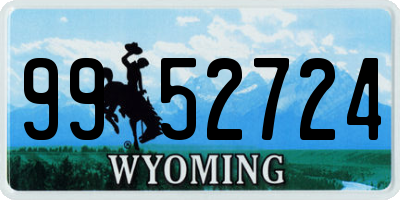 WY license plate 9952724