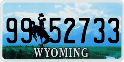 WY license plate 9952733