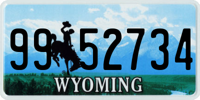 WY license plate 9952734