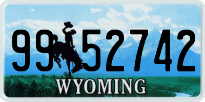 WY license plate 9952742