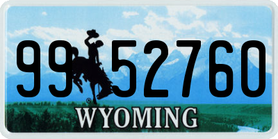 WY license plate 9952760