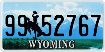 WY license plate 9952767