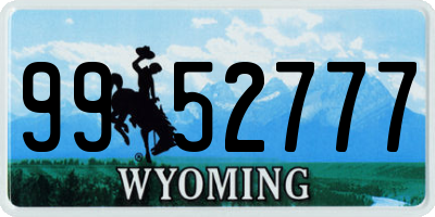 WY license plate 9952777