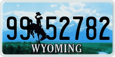 WY license plate 9952782