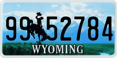 WY license plate 9952784