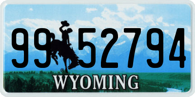 WY license plate 9952794