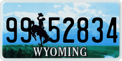 WY license plate 9952834