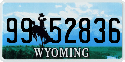 WY license plate 9952836