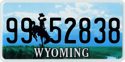 WY license plate 9952838
