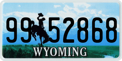 WY license plate 9952868