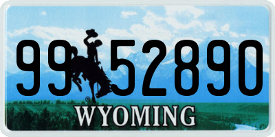 WY license plate 9952890