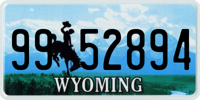 WY license plate 9952894