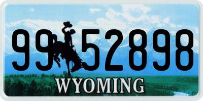 WY license plate 9952898