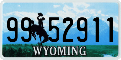 WY license plate 9952911