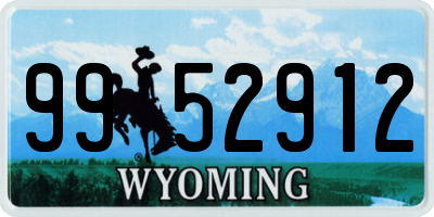 WY license plate 9952912