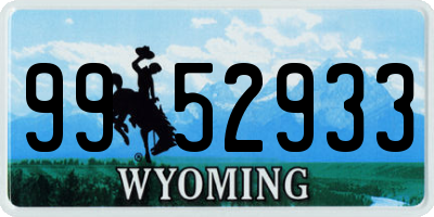 WY license plate 9952933