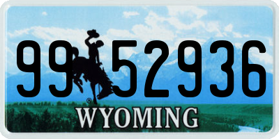 WY license plate 9952936
