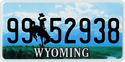WY license plate 9952938