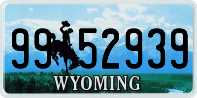 WY license plate 9952939