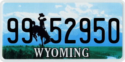 WY license plate 9952950