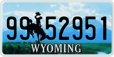 WY license plate 9952951