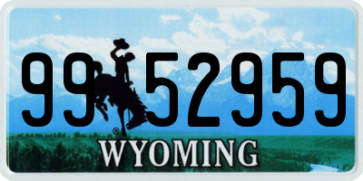 WY license plate 9952959
